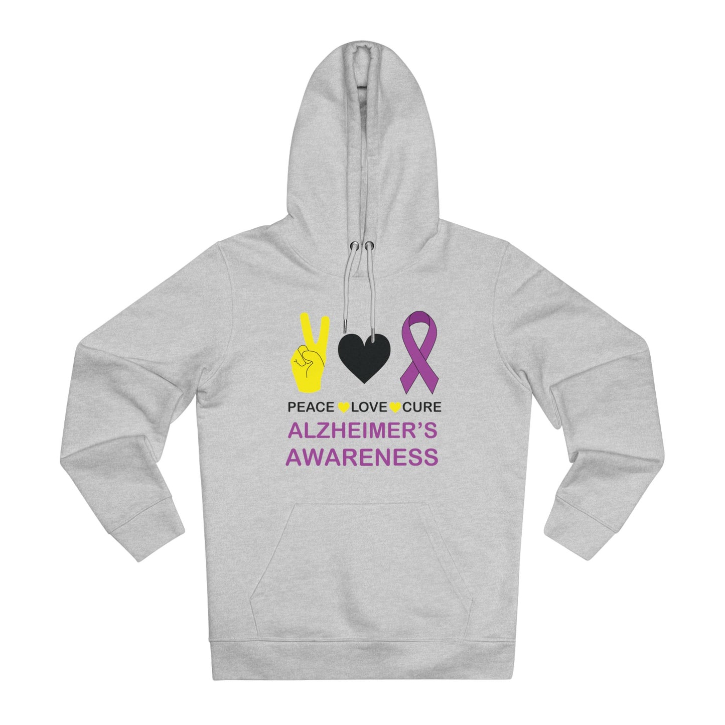 Peace Love Cure - Alzheimer's in Pastel Aesthetic | Unisex Heavy Blend Organic Hoodie Sweatshirt