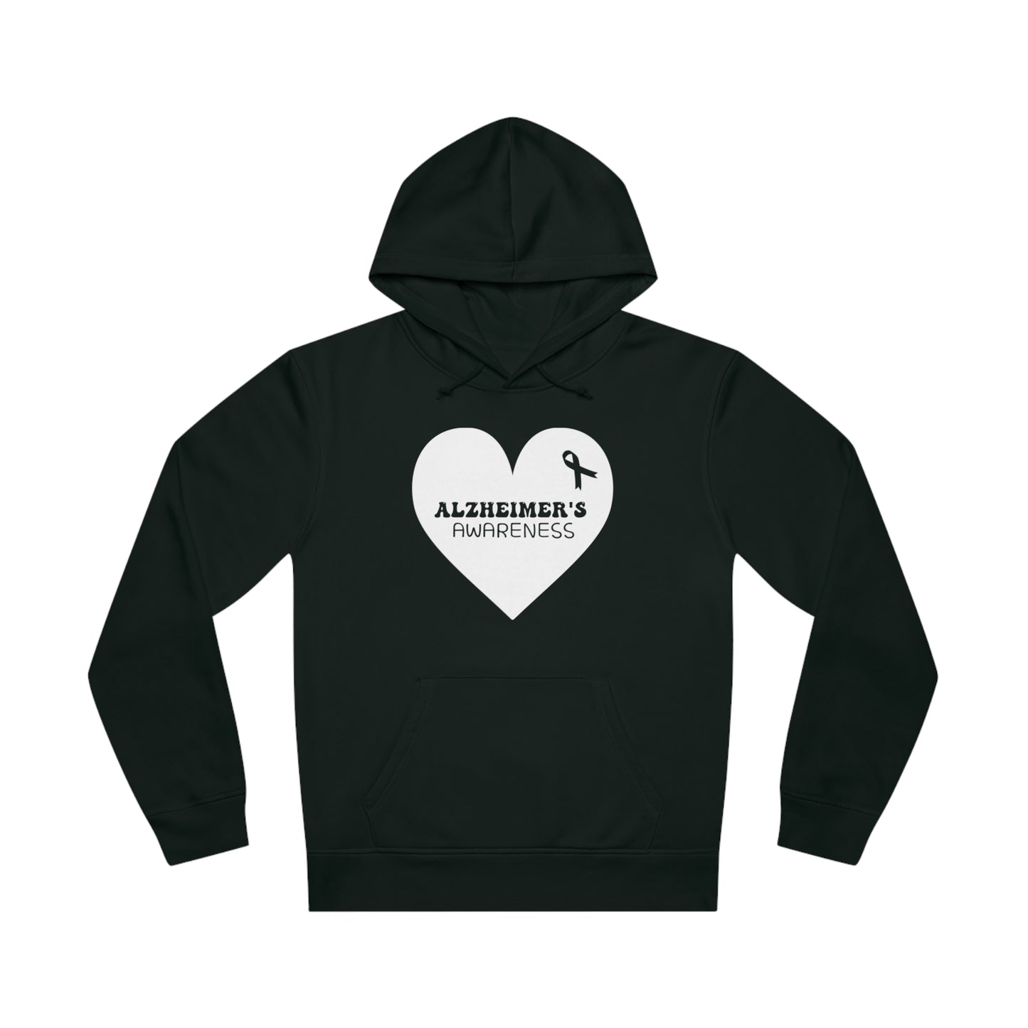 Awareness Heart - Alzheimer's, Unisex Organic Drummer Hoodie, Printed