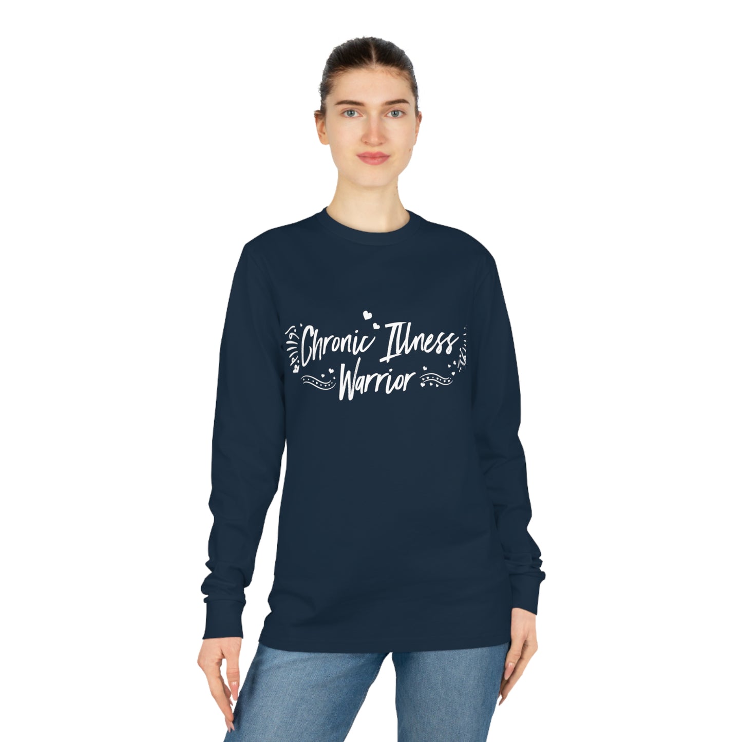 Chronic Illness Warrior, Unisex Organic Long Sleeve Tee, Printed