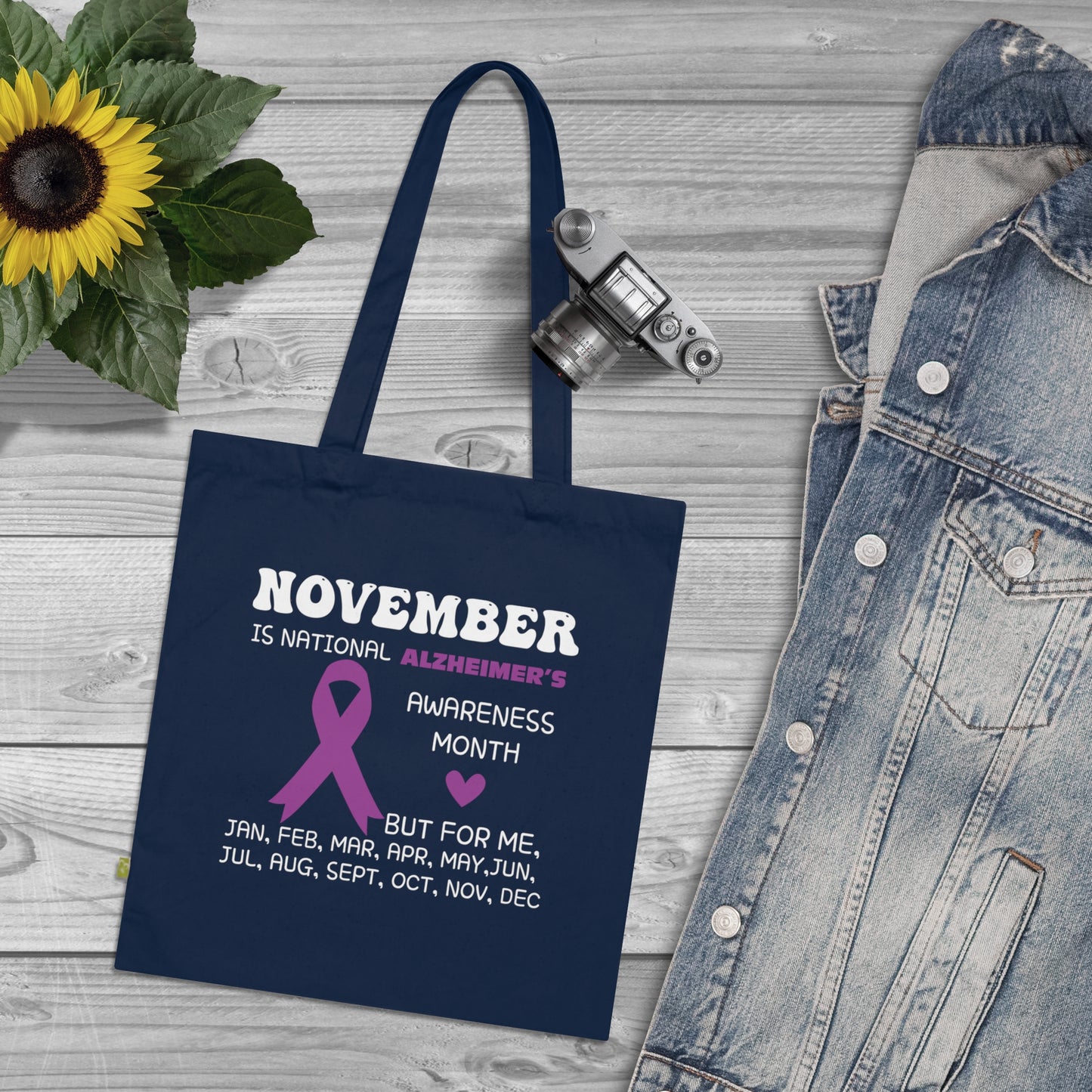 Awareness Month - Alzheimer's, Organic Tote (Colorful), Printed