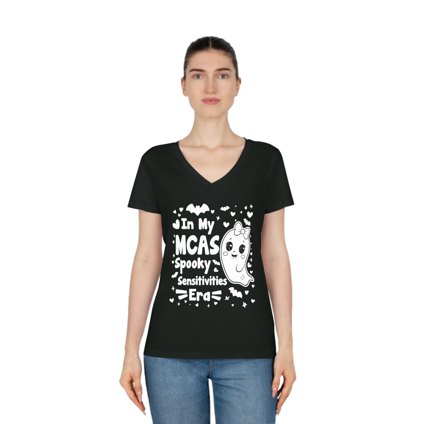 In My MCAS Spooky Sensitivities Era, Women's Evoker V-Neck T-Shirt, Printed