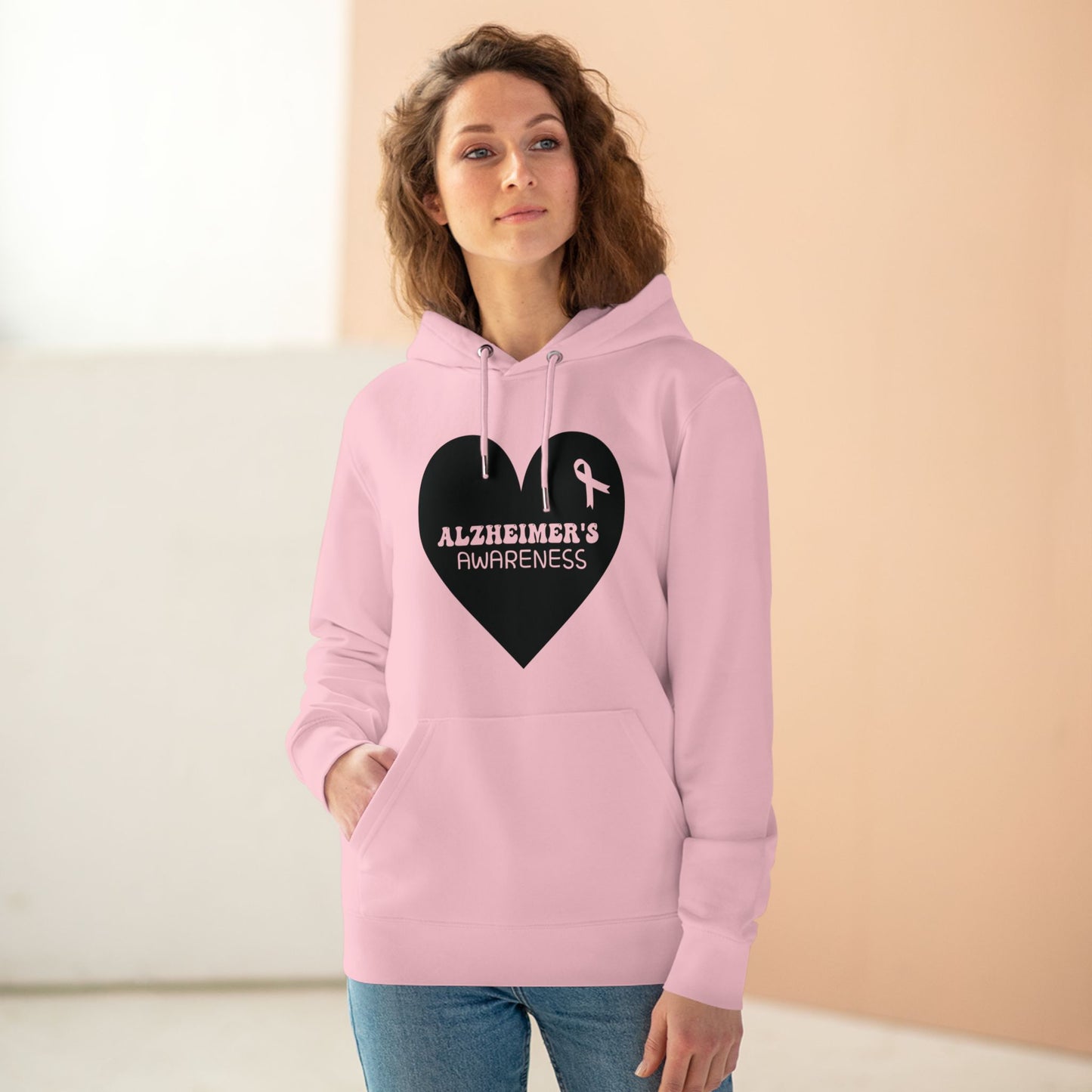 Awareness Heart - Alzheimer's in Pastel Aesthetic | Unisex Heavy Blend Organic Hoodie Sweatshirt