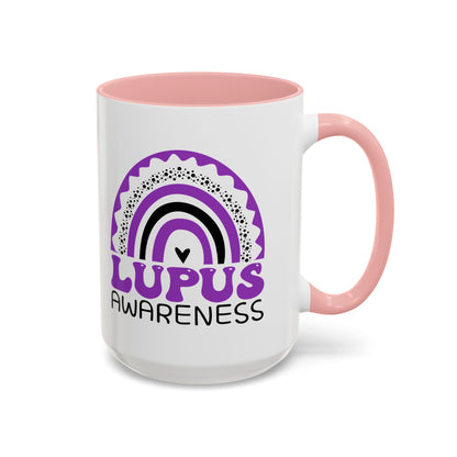 Lupus Big Awareness Rainbow | Lead-free Accent Coffee Mug (11, 15oz)