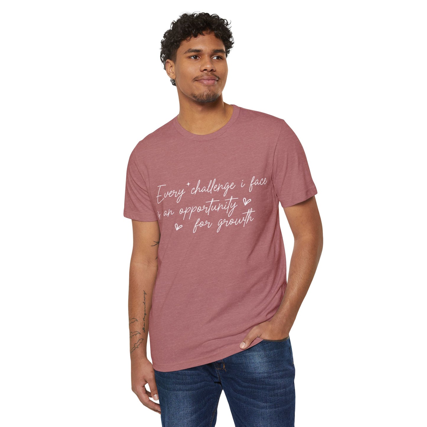 Every Challenge I Face, Unisex Organic Cotton T-shirt, Printed