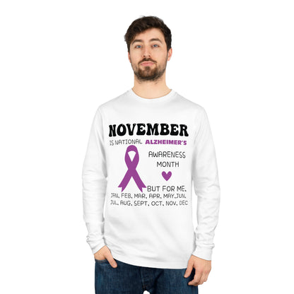 Awareness Month - Alzheimer's, Unisex Organic Long Sleeve Tee, Printed