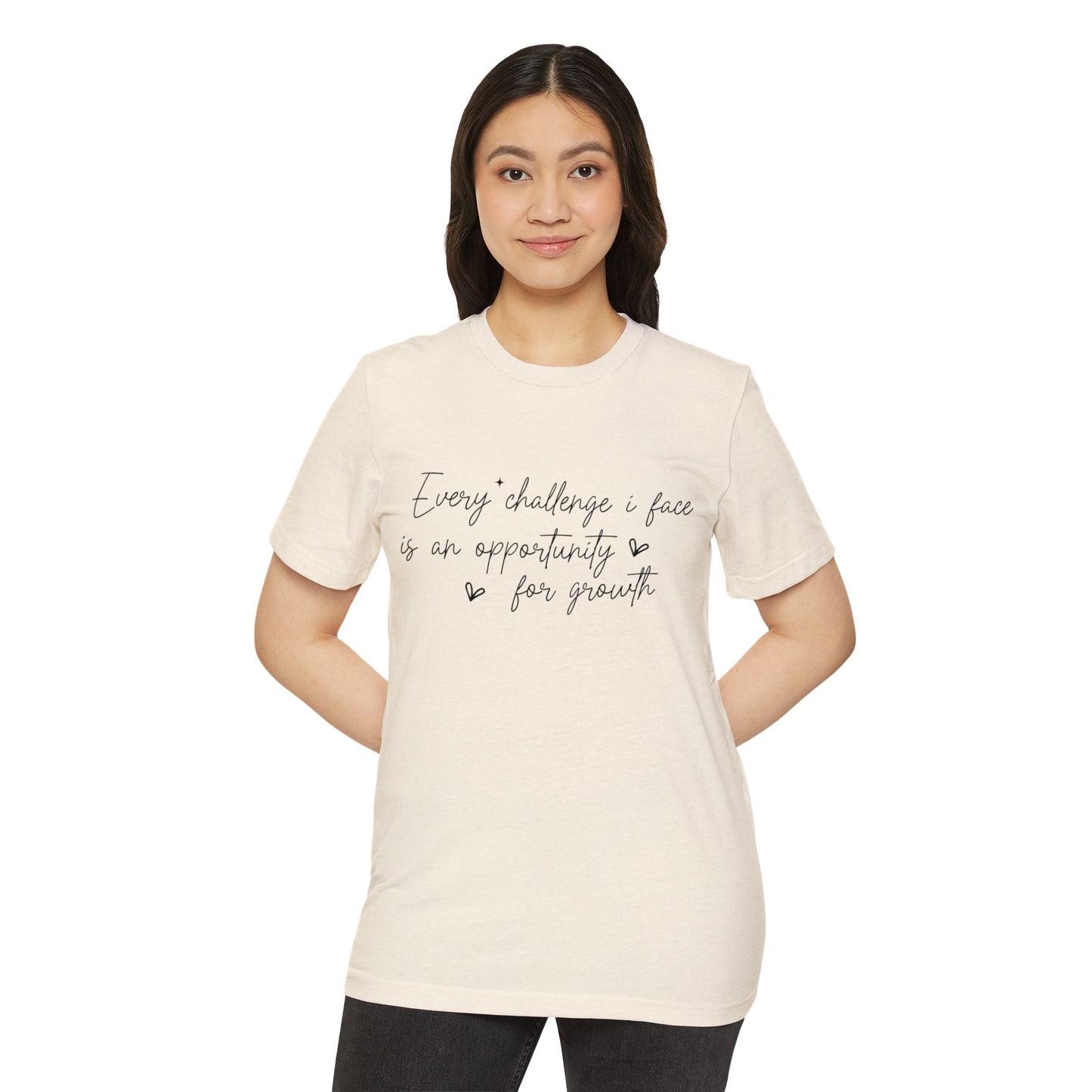 Every Challenge I Face, Unisex Organic Cotton T-shirt, Printed