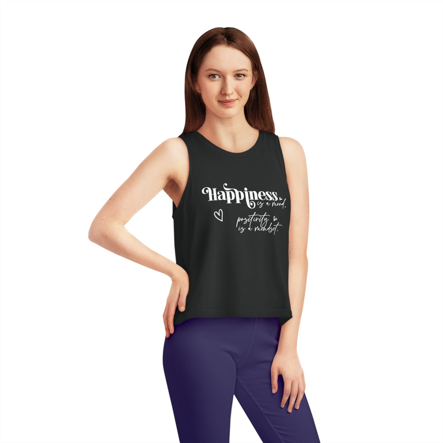 Happiness is a Mood, Women's Dancer Cropped Tank Top