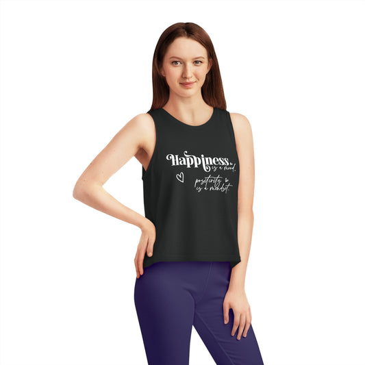 Happiness is a Mood, Women's Dancer Cropped Tank Top