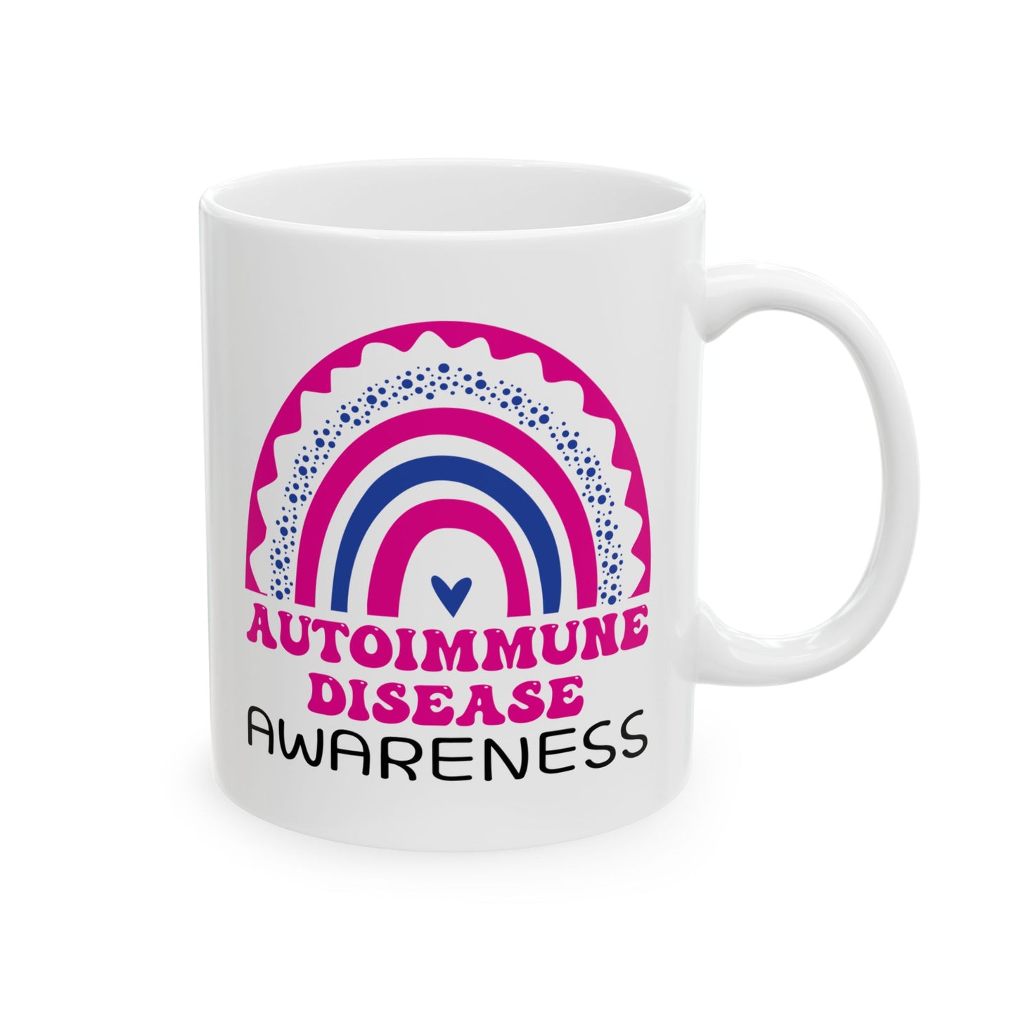 Autoimmune Disease Big Awareness Rainbow | Lead-free Ceramic Mug, (11oz, 15oz)