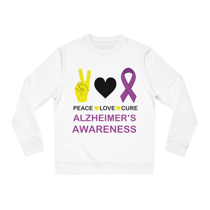 Peace Love Cure - Alzheimer's, Unisex Organic Sweatshirt, Printed