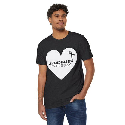 Awareness Heart - Alzheimer's, Unisex Organic Cotton T-shirt, Printed