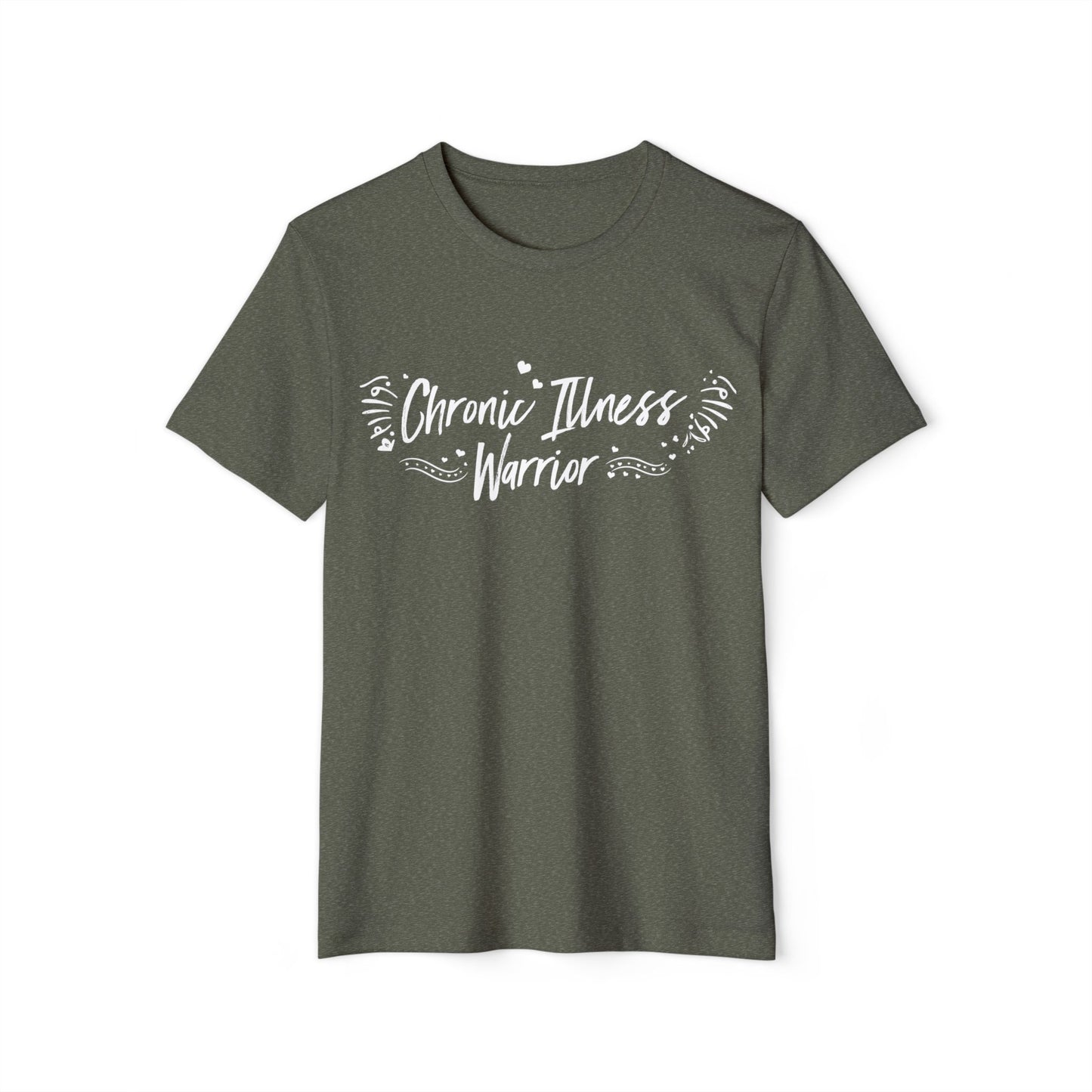 Chronic Illness Warrior, Unisex Organic Cotton T-shirt, Printed