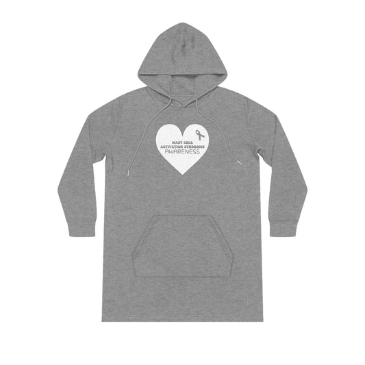 Awareness Heart - Mast Cell Activation Syndrome, Women's Streeter Organic Hoodie Dress (Dark), Printed