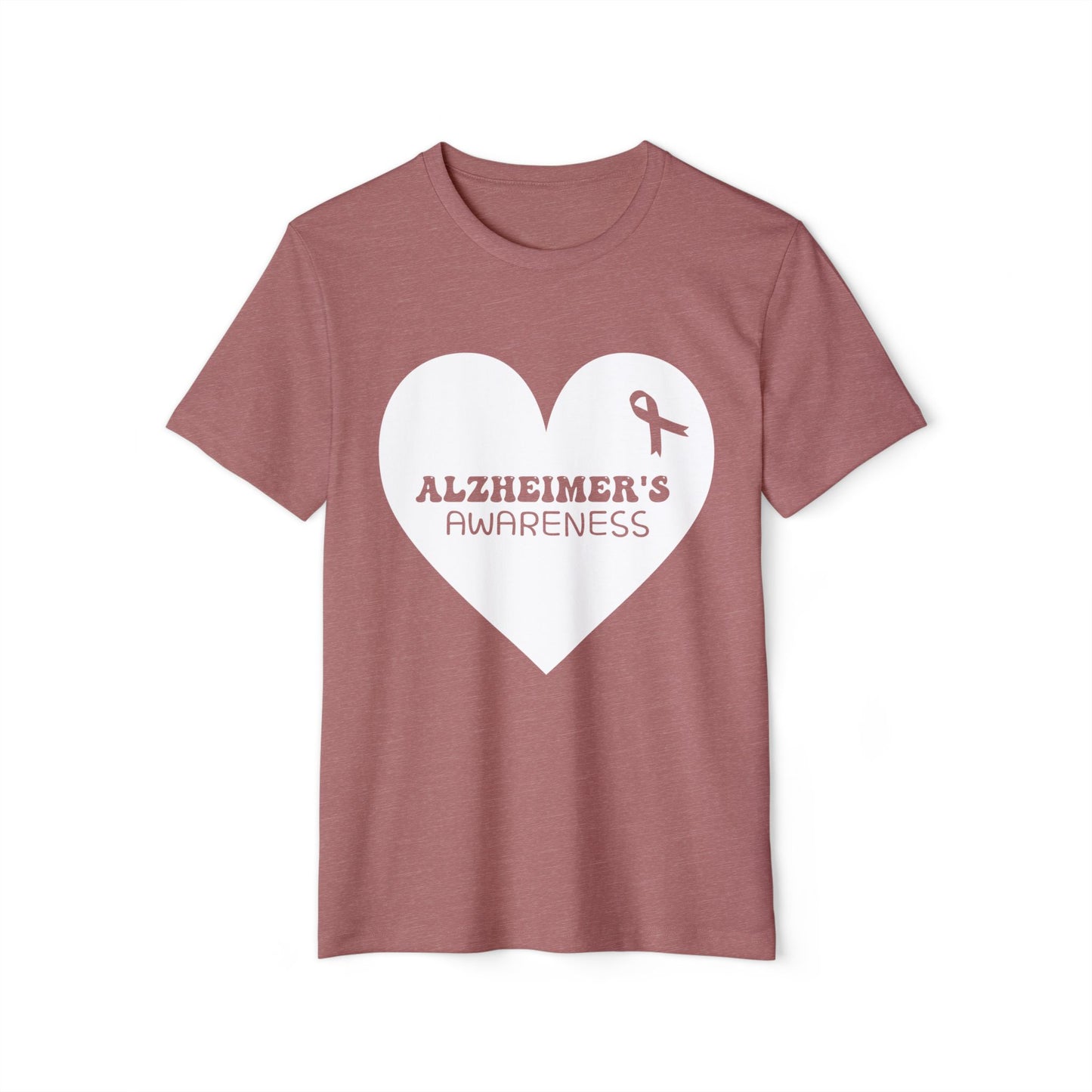 Awareness Heart - Alzheimer's, Unisex Organic Cotton T-shirt, Printed