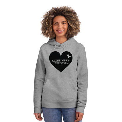 Awareness Heart - Alzheimer's, Unisex Organic Drummer Hoodie, Printed