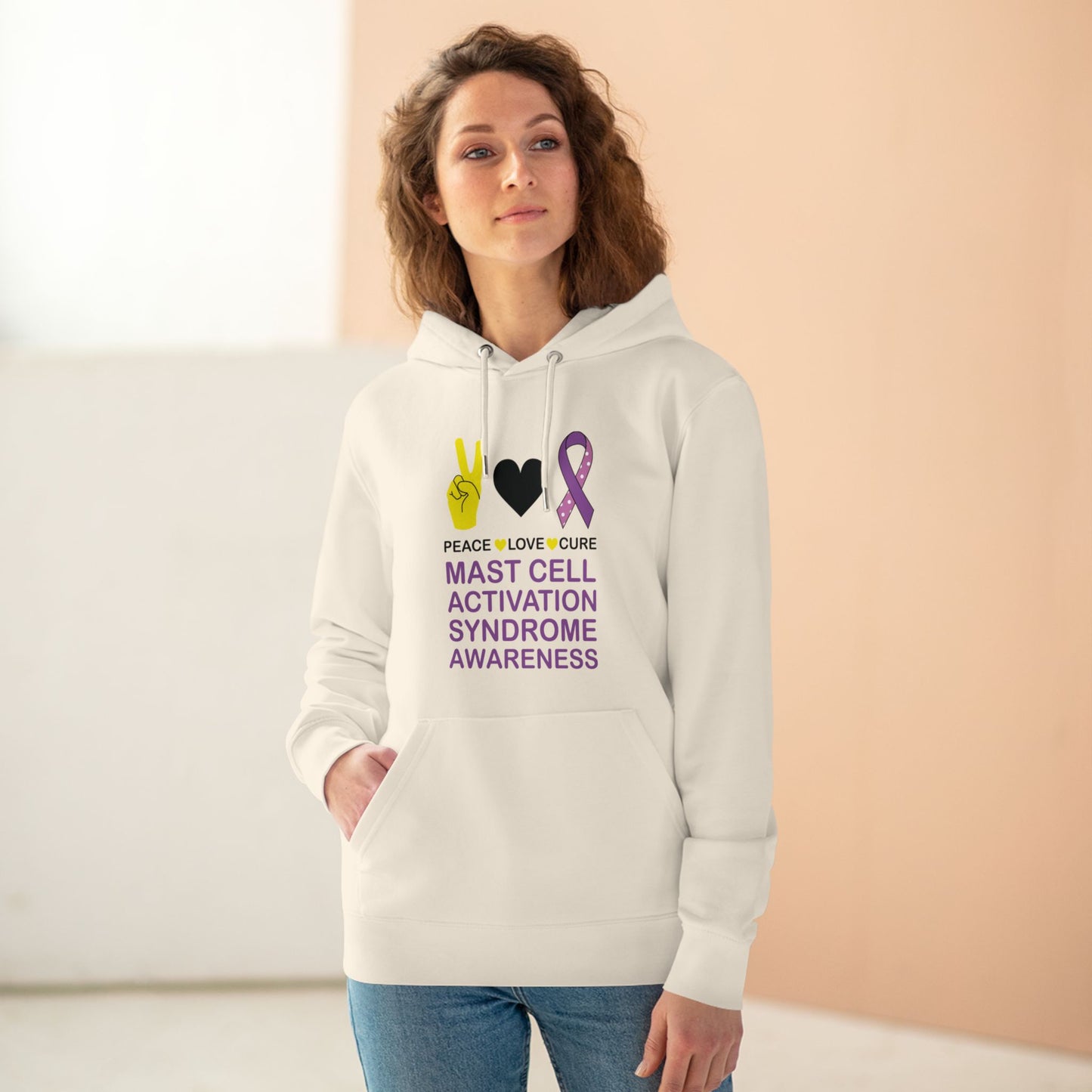 Peace Love Cure - MCAS in Pastel Aesthetic | Unisex Heavy Blend Organic Hoodie Sweatshirt