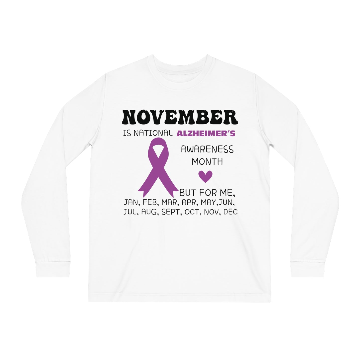 Awareness Month - Alzheimer's, Unisex Organic Long Sleeve Tee, Printed