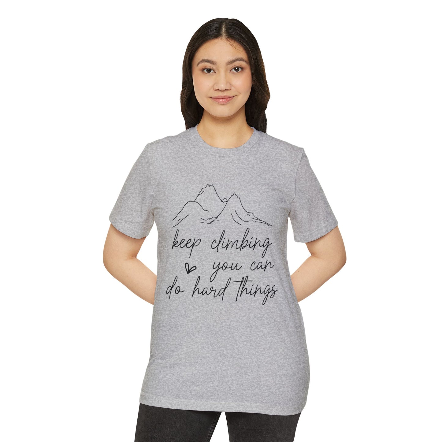 Keep Climbing, Unisex Organic Cotton T-shirt, Printed