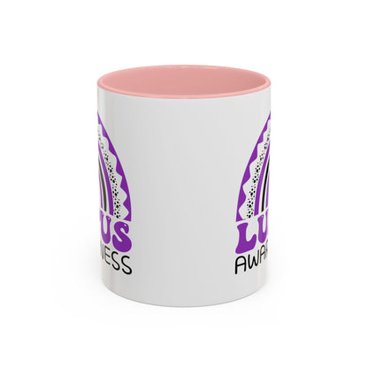 Lupus Big Awareness Rainbow | Lead-free Accent Coffee Mug (11, 15oz)