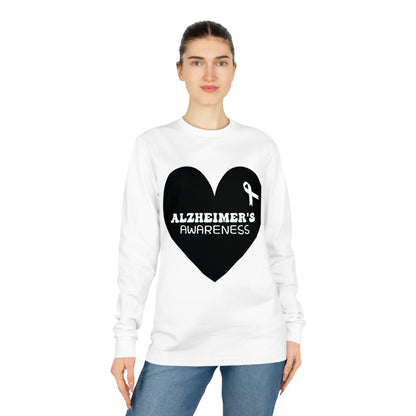 Awareness Heart - Alzheimer's, Unisex Organic Long Sleeve Tee, Printed