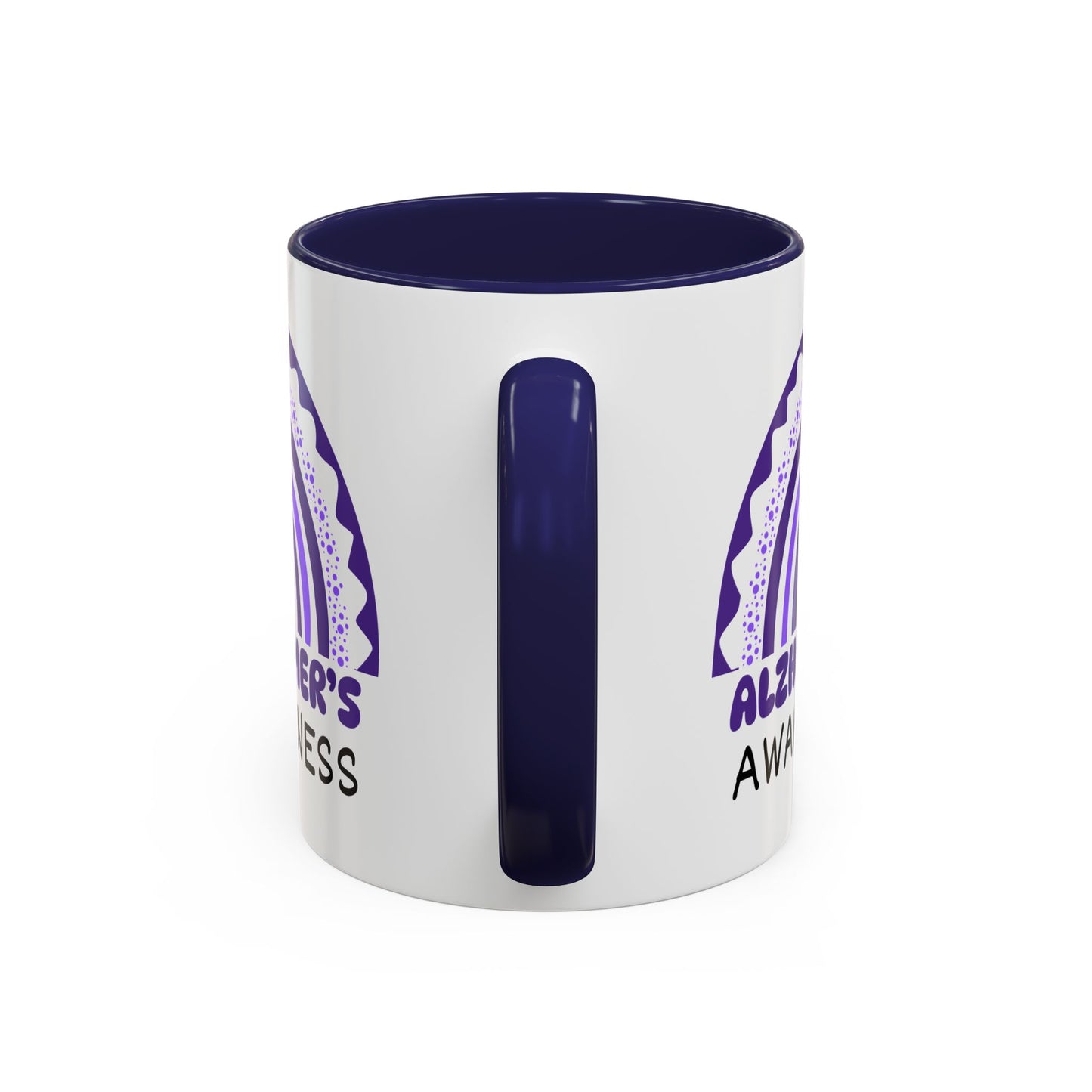 Alzheimer's Disease Big Awareness Rainbow | Lead-free Accent Coffee Mug (11, 15oz)