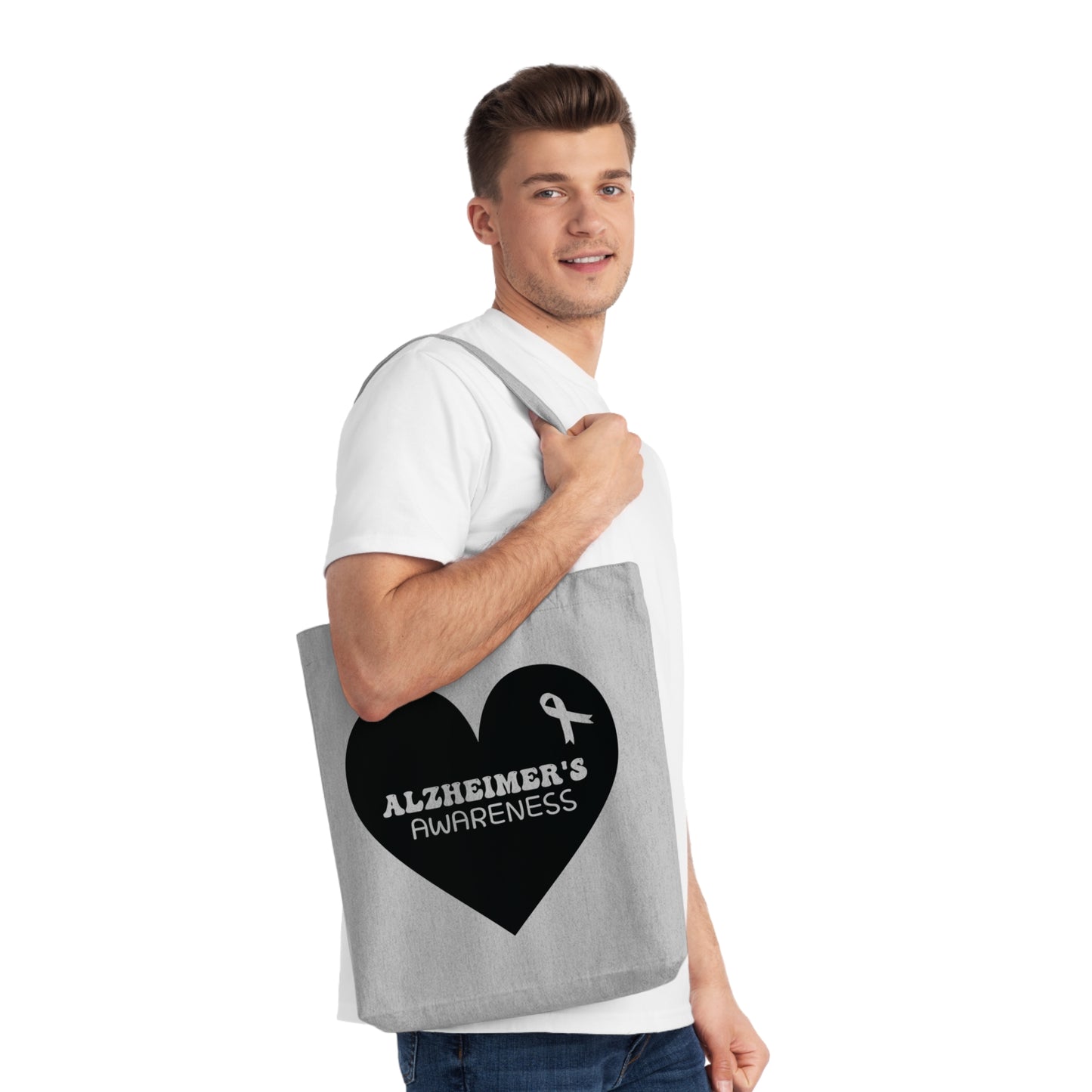 Awareness Heart - Alzheimer's, Organic Tote, Printed