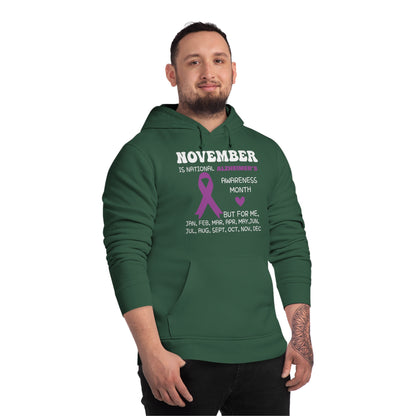 Awareness Month - Alzheimer's, Unisex Organic Drummer Hoodie, Printed