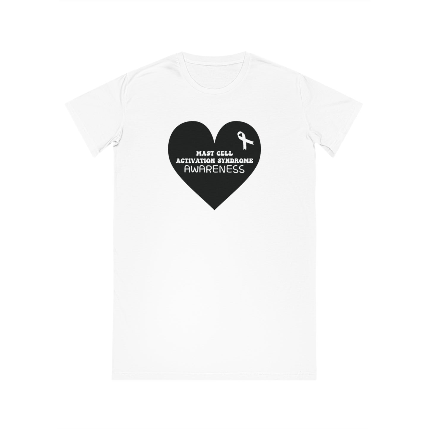 Awareness Heart - Mast Cell Activation Syndrome, Women's Spinner T-Shirt Dress, Printed