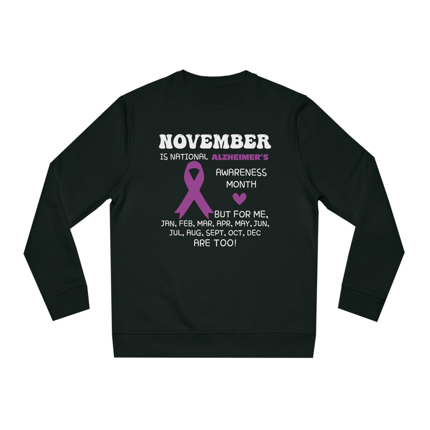 Awareness Month - Alzheimer's, Unisex Organic Sweatshirt, Printed