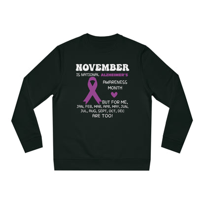 Awareness Month - Alzheimer's, Unisex Organic Sweatshirt, Printed