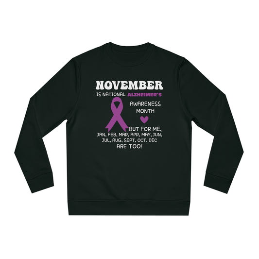 Awareness Month - Alzheimer's, Unisex Organic Sweatshirt, Printed