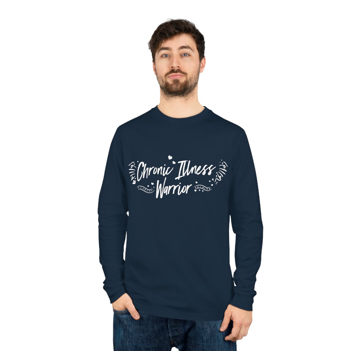 Chronic Illness Warrior, Unisex Organic Long Sleeve Tee, Printed