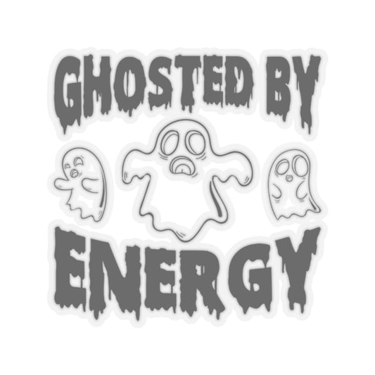 Ghosted by Energy with Spooky Ghosts, Sticker (Black)