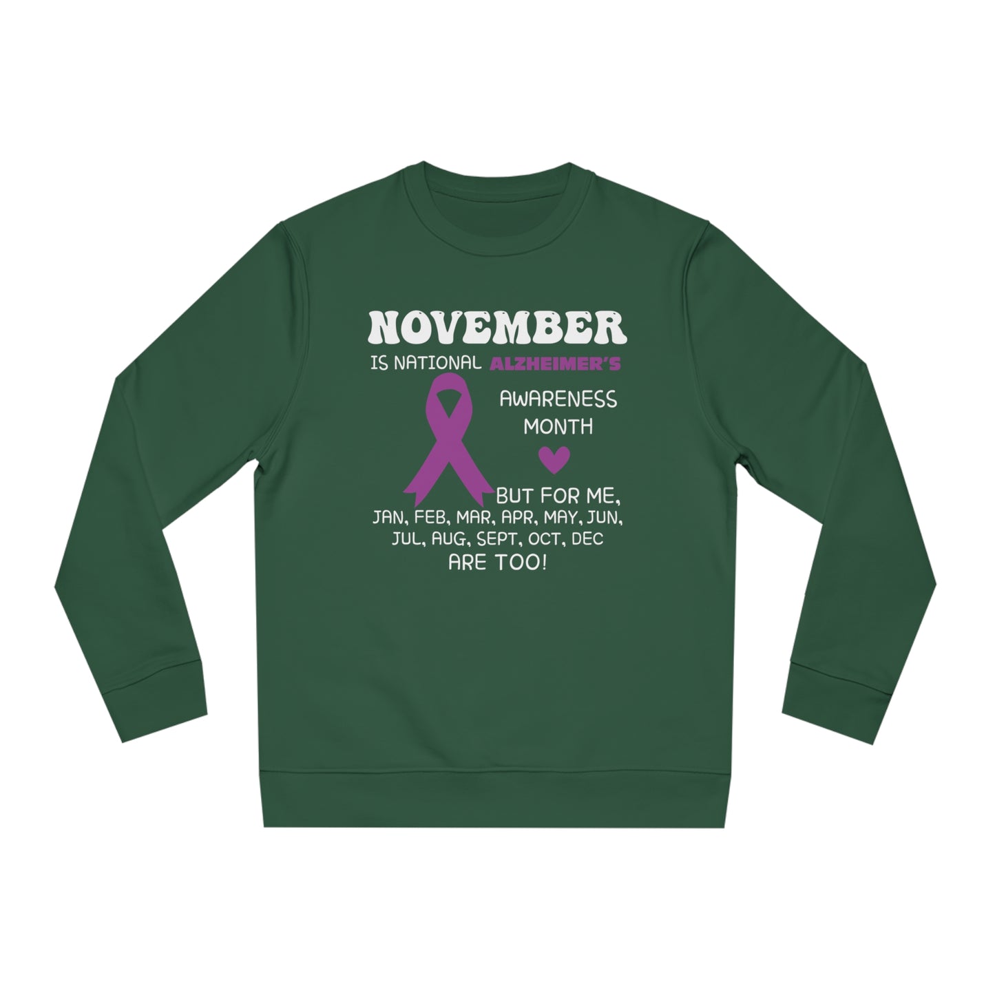 Awareness Month - Alzheimer's, Unisex Organic Sweatshirt, Printed