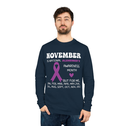 Awareness Month - Alzheimer's, Unisex Organic Long Sleeve Tee, Printed