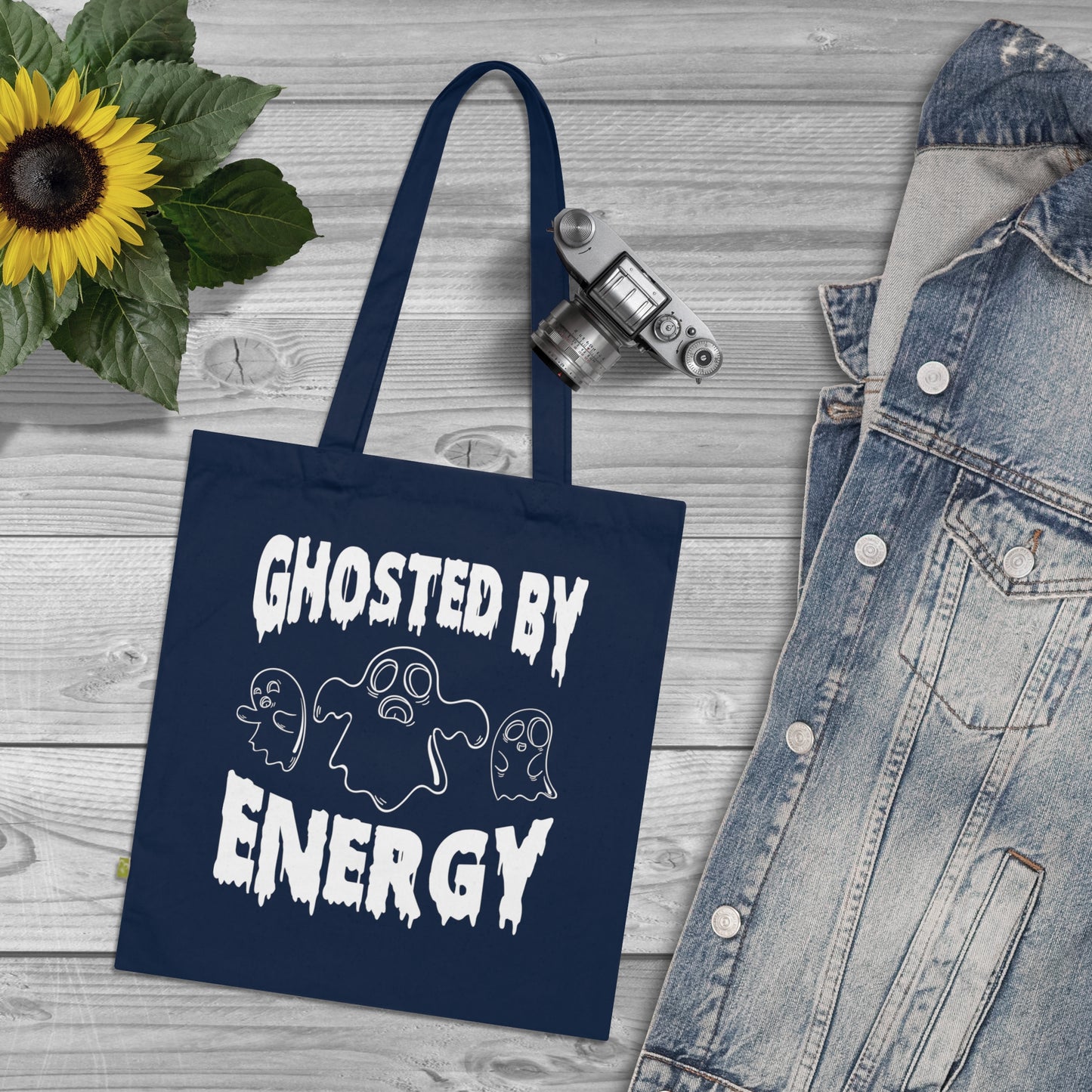 Ghosted by Energy with Spooky Ghosts, Organic Tote (Colorful), Printed