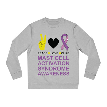 Peace Love Cure - Mast Cell Activation Syndrome, Unisex Organic Sweatshirt, Printed