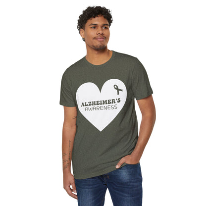 Awareness Heart - Alzheimer's, Unisex Organic Cotton T-shirt, Printed