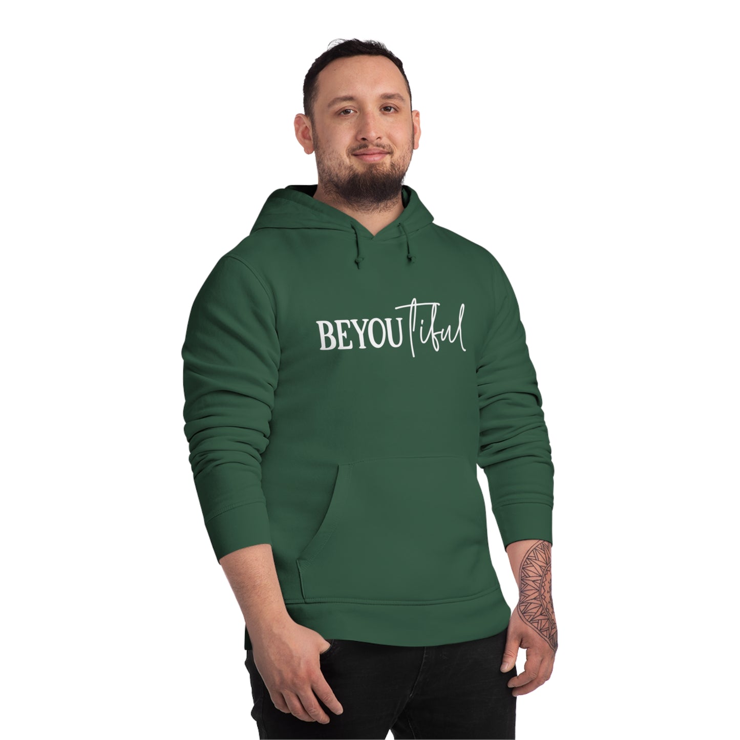 BeYOUtiful, Unisex Organic Drummer Hoodie, Printed