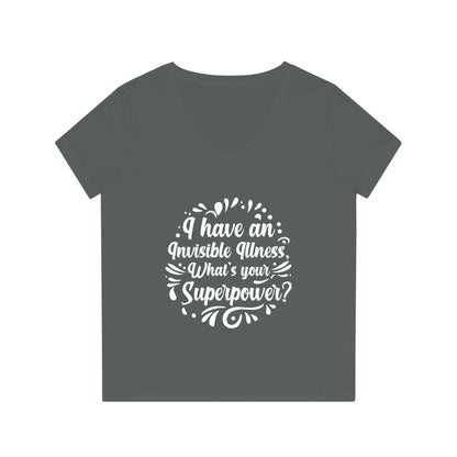 I have an Invisible Illness, Women's Evoker V-Neck T-Shirt, Printed