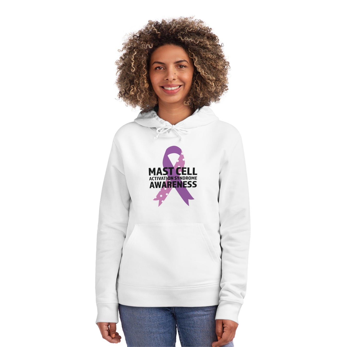 Awareness Ribbon - Mast Cell Activation Syndrome, Unisex Organic Drummer Hoodie, Printed