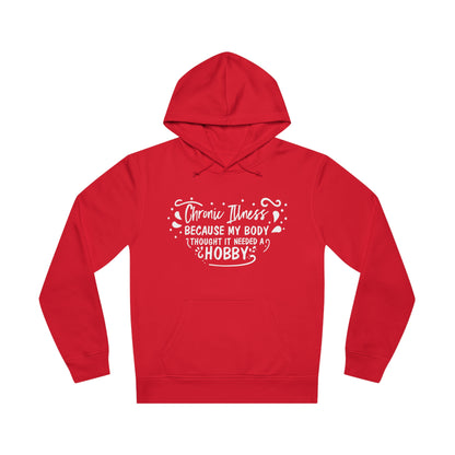 My Body Thought it Needed a Hobby, Unisex Organic Drummer Hoodie, Printed