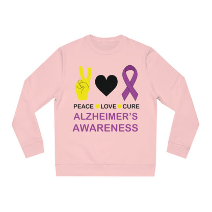 Peace Love Cure - Alzheimer's, Unisex Organic Sweatshirt, Printed