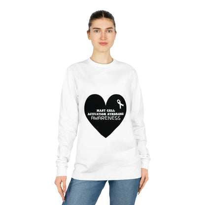 Awareness Heart - Mast Cell Activation Syndrome, Unisex Organic Long Sleeve Tee, Printed