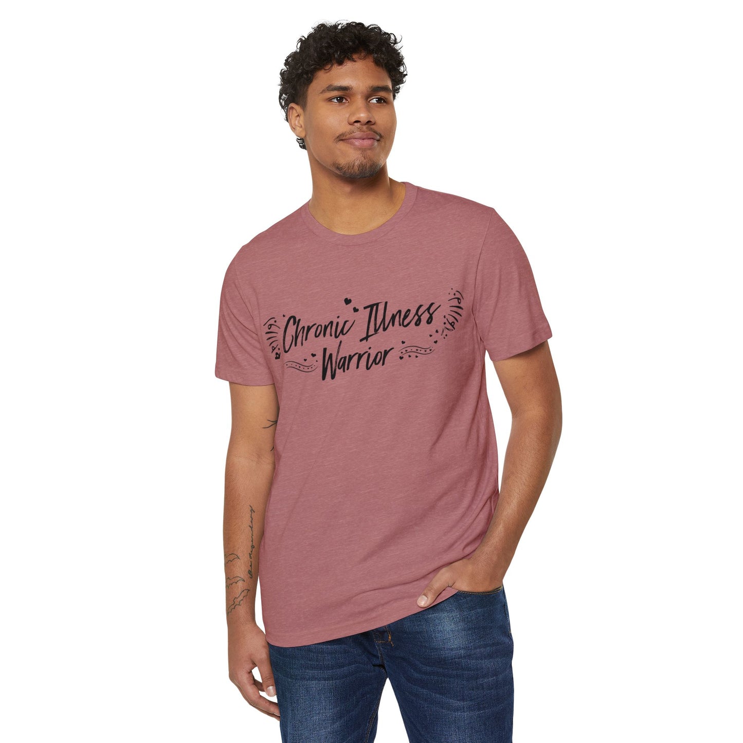 Chronic Illness Warrior, Unisex Organic Cotton T-shirt, Printed