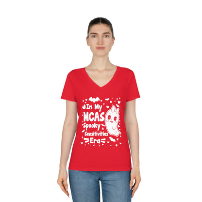 In My MCAS Spooky Sensitivities Era, Women's Evoker V-Neck T-Shirt, Printed