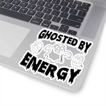 Ghosted by Energy with Spooky Ghosts, Sticker (Black)