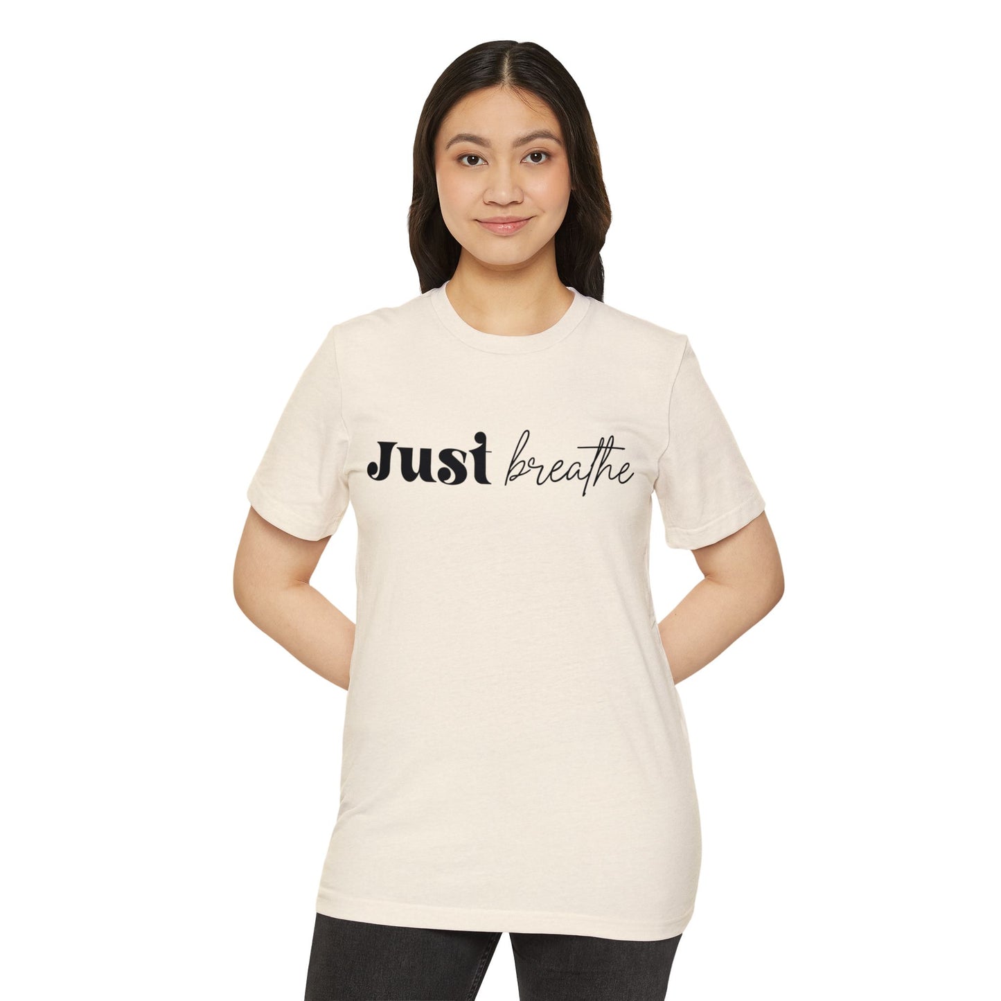 Just Breathe, Unisex Organic Cotton T-shirt, Printed