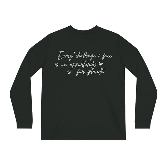 Every Challenge I Face, Unisex Organic Long Sleeve Tee, Printed