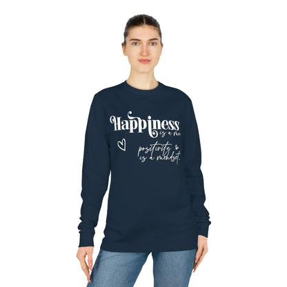 Happiness is a Mood, Unisex Organic Long Sleeve Tee, Printed